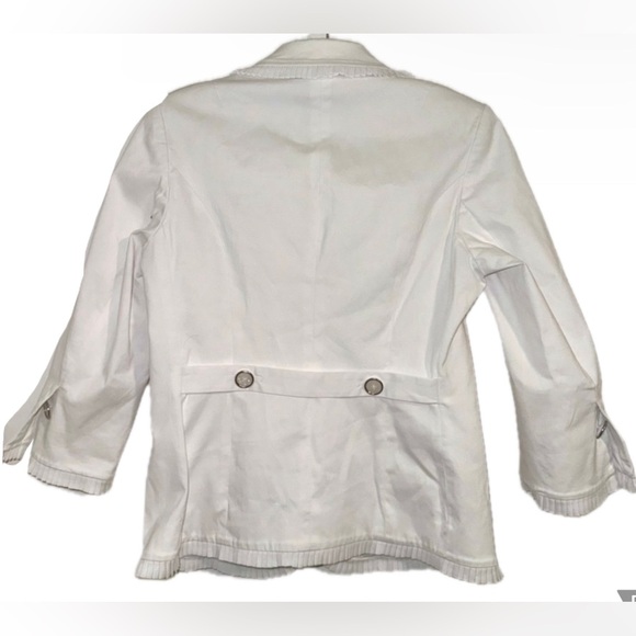 Etcetera White Ruffle Detail Blazer Sz 6 - Picture 2 of 5